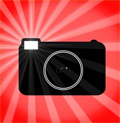 Flash della macchina fotografica con sfondo