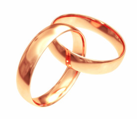 wedding gold rings isolated on white #2