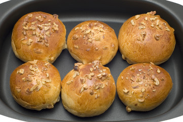 object - food - bun with nuts