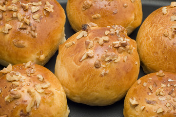 object - food - bun with nuts