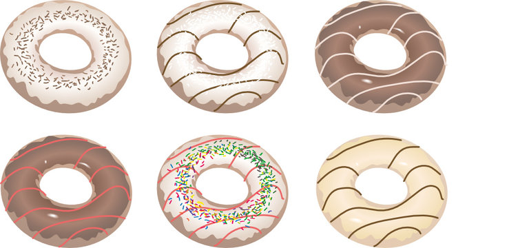 doughnut collection vector rendering