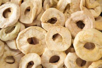 Textured background of apple rings