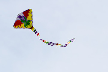 colorful cute kite flying in the sky