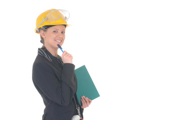 Attractive successful young construction supervisor  