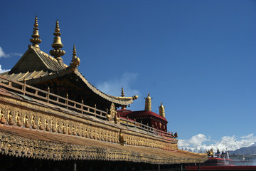 Fototapeta premium Temple roof and blue sky