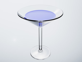 the cocktail glass with cocktail on white background