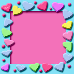 candy heart frame
