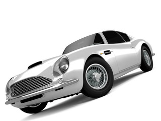 Obraz na płótnie Canvas Silvery Classical Sports Car