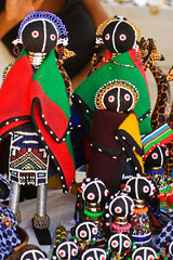Traditional southern African dolls, crafted from colorful bits