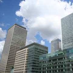 Fototapeta na wymiar modern skyline of London Docklands England