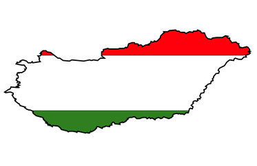Flagge und Karte von Ungarn 