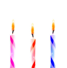 Burning candles. Isolation on white