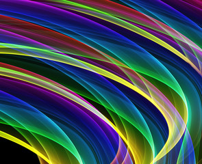 variety of multicolored curves - hq computer generated image
