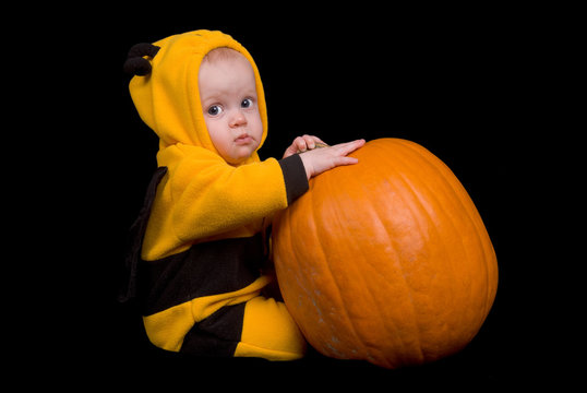 Baby Girl in a bumble bee custume 