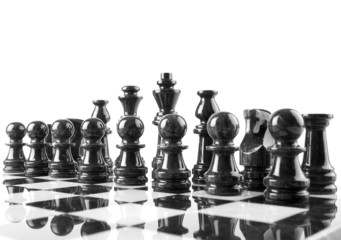 reflecting black chessmen