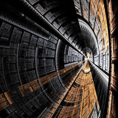 abstract resembling metal spaceship tunnel