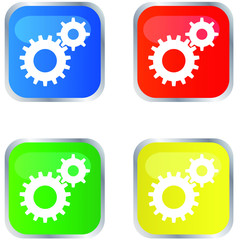 boutons carrés engrenages