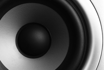 Closeup of a stereo speaker
