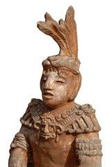 Fototapeta na wymiar Majów i Inków statua samodzielnie na białym tle