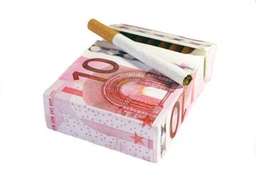 Beklebte Zigarettenschachtel