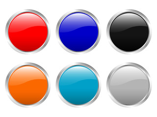 empty glossy buttons