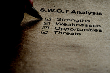 Business strategy analysis concept. SWOT analysis