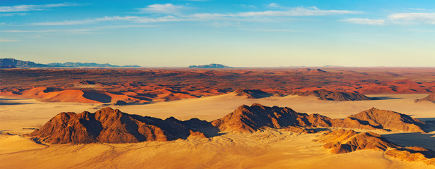 Namib Desert, dunes of Sossusvlei, bird's-eye view - obrazy, fototapety, plakaty