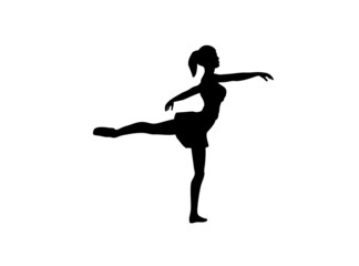 Fototapeta na wymiar Silhouette of a ballet dancer.