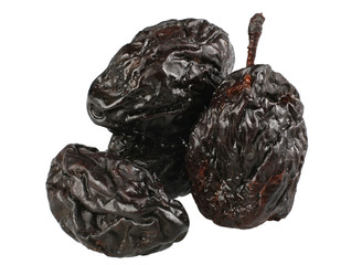 Dry plum fruit isolated on white background