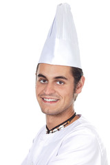 attractive cook a over white back ground