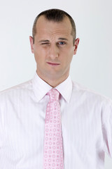 expression face of the actor on a whrite background