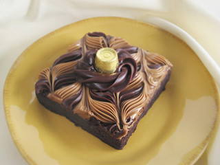 Brownie with chocolate icing 