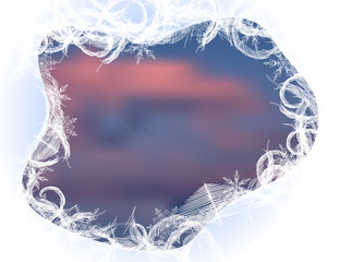 Ice frame sky background