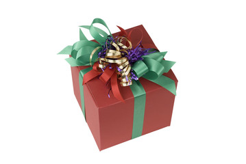  red present, clipping path