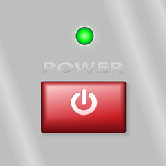 Red Power Button ON Background