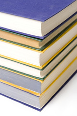 stack of colorful books