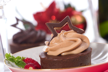 Couple of delicious chocolate cheesecake