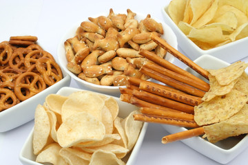 Snacks isolated on white