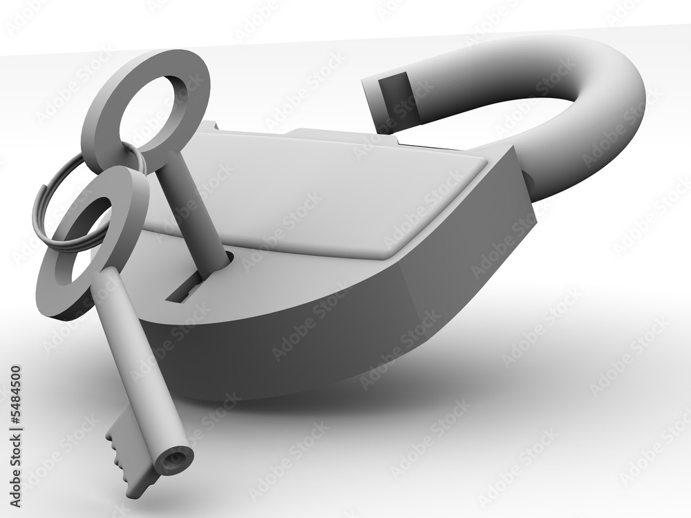Poster padlock with keys