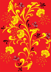 yellow flowers on red
