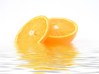sliced oranges studio isolated