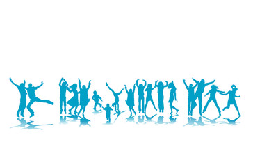 people silhouettes in action