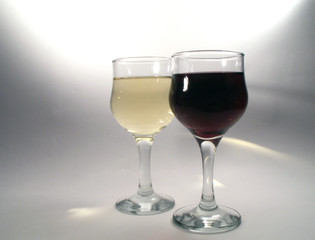 Red wine and white wine