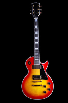 extraordinary beautiful custom guitar isolated on black