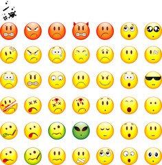 Lot de smileys, image vectorielle