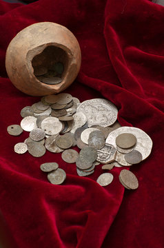 Ancient treasure of coins