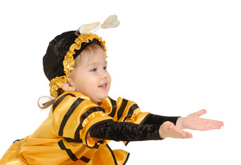 The little girl in dress of a bee - 5500371