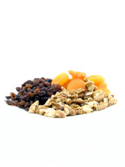 Walnuts, raisins and apricots