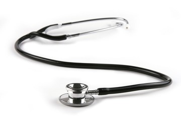 A stethoscope in plain white background.