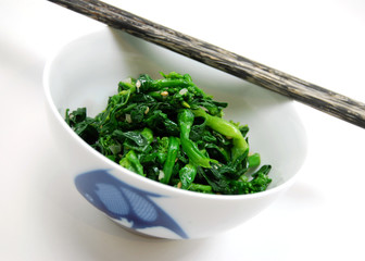 a korean side dish (banchan) of rapeseed flower